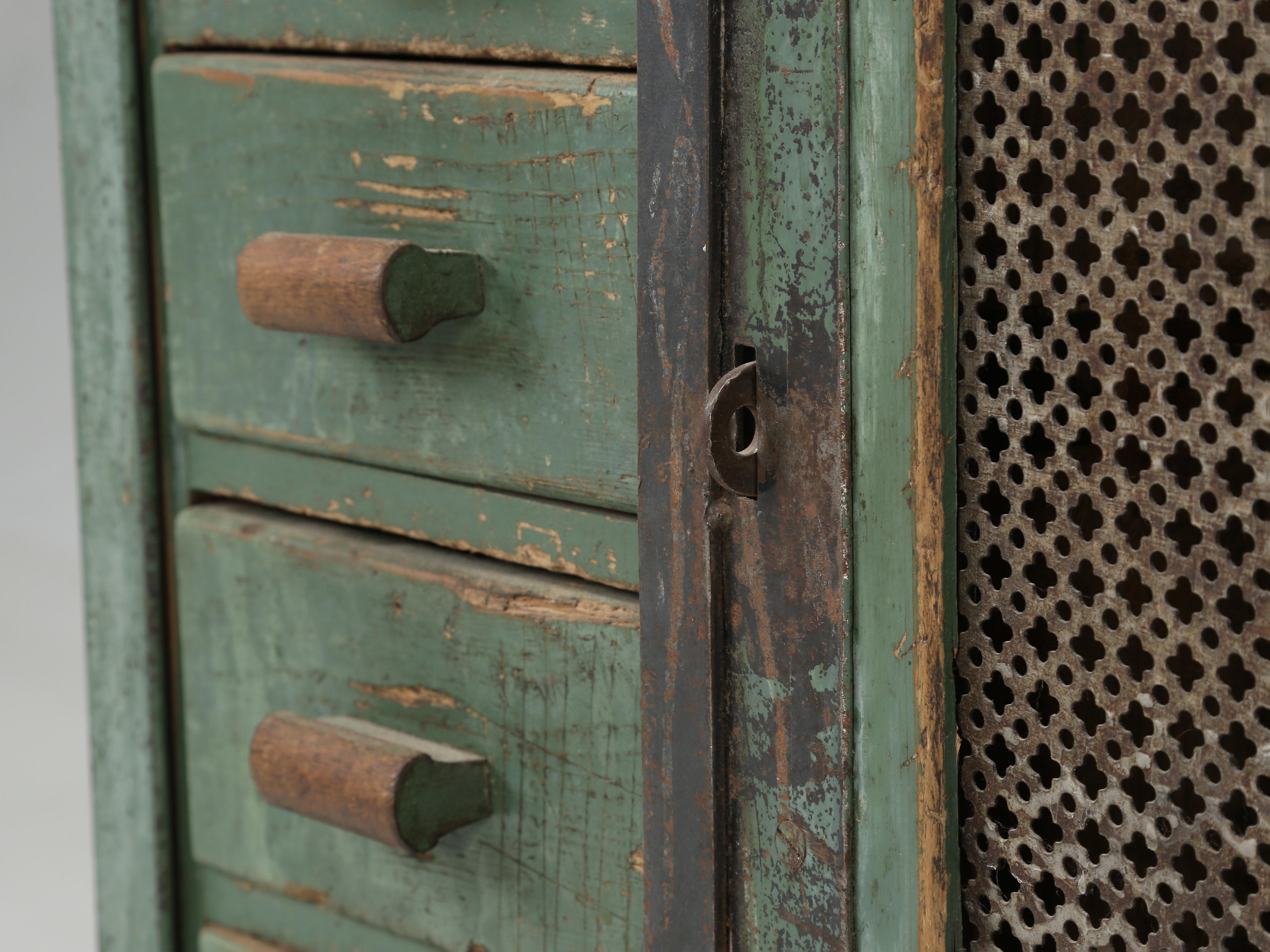 Antique French Industrial Painted Cabinet Converted to a Bathroom Vanity Sink  6