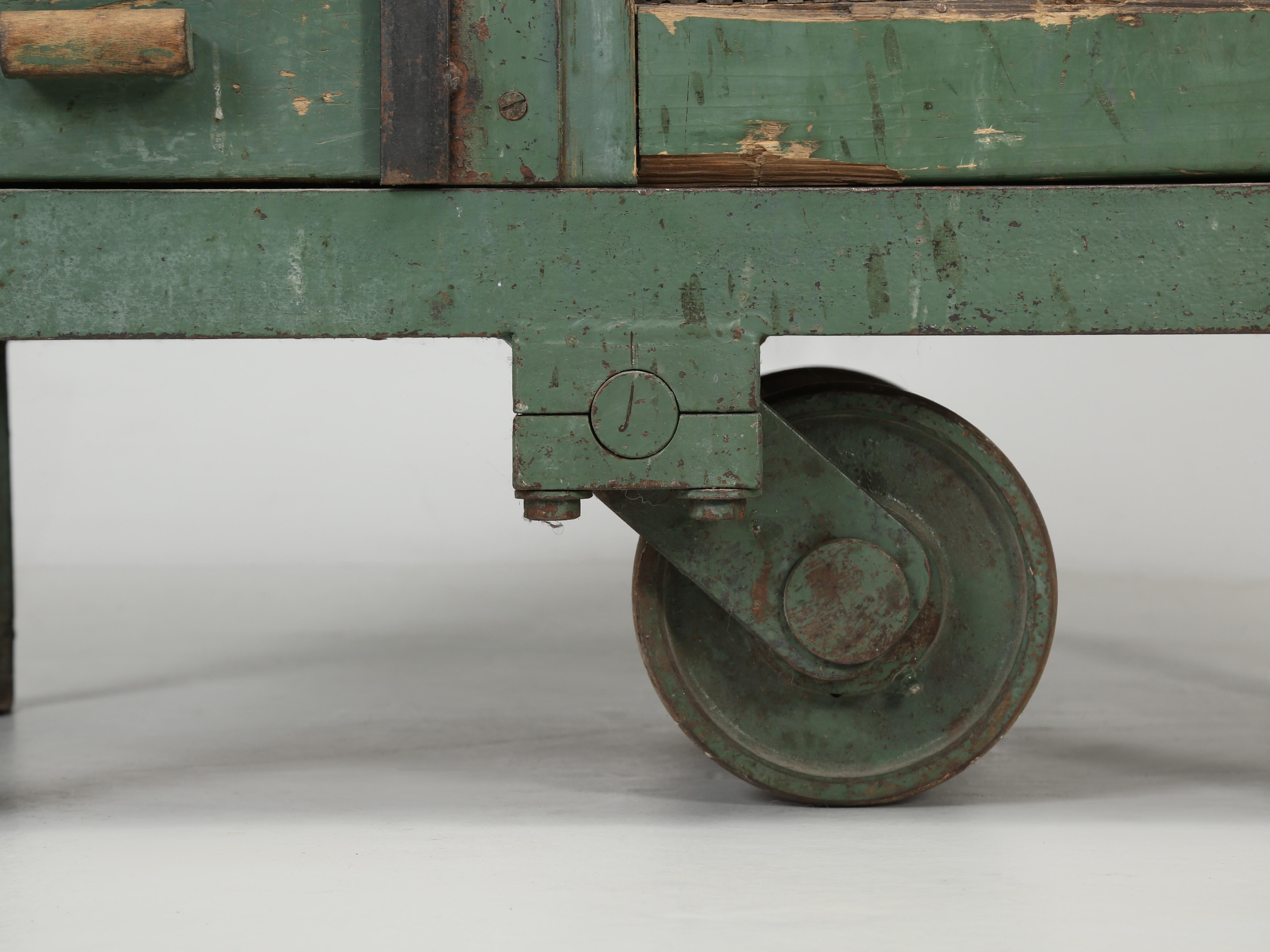 Antique French Industrial Painted Cabinet Converted to a Bathroom Vanity Sink 9