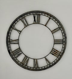 Antique French Industrial Roman Numeral Clock Face, 20. Jahrhundert