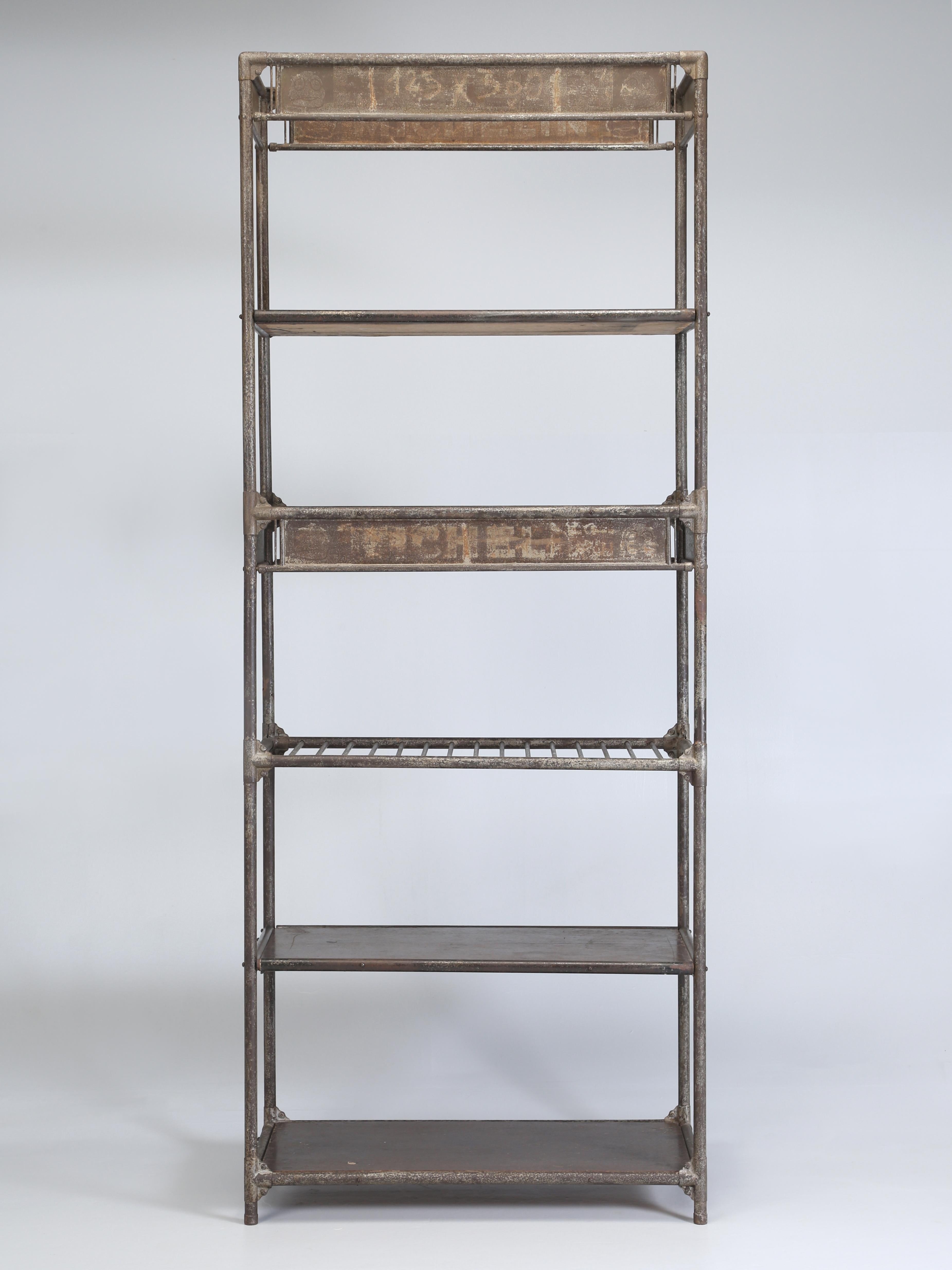 Michelin Antique French Industrial Steel Shelf Unit Made in France c1900-1920 For Sale 7