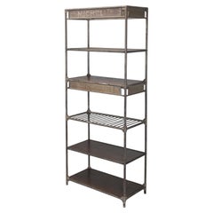 Michelin Used French Industrial Steel Shelf Unit Made in France c1900-1920