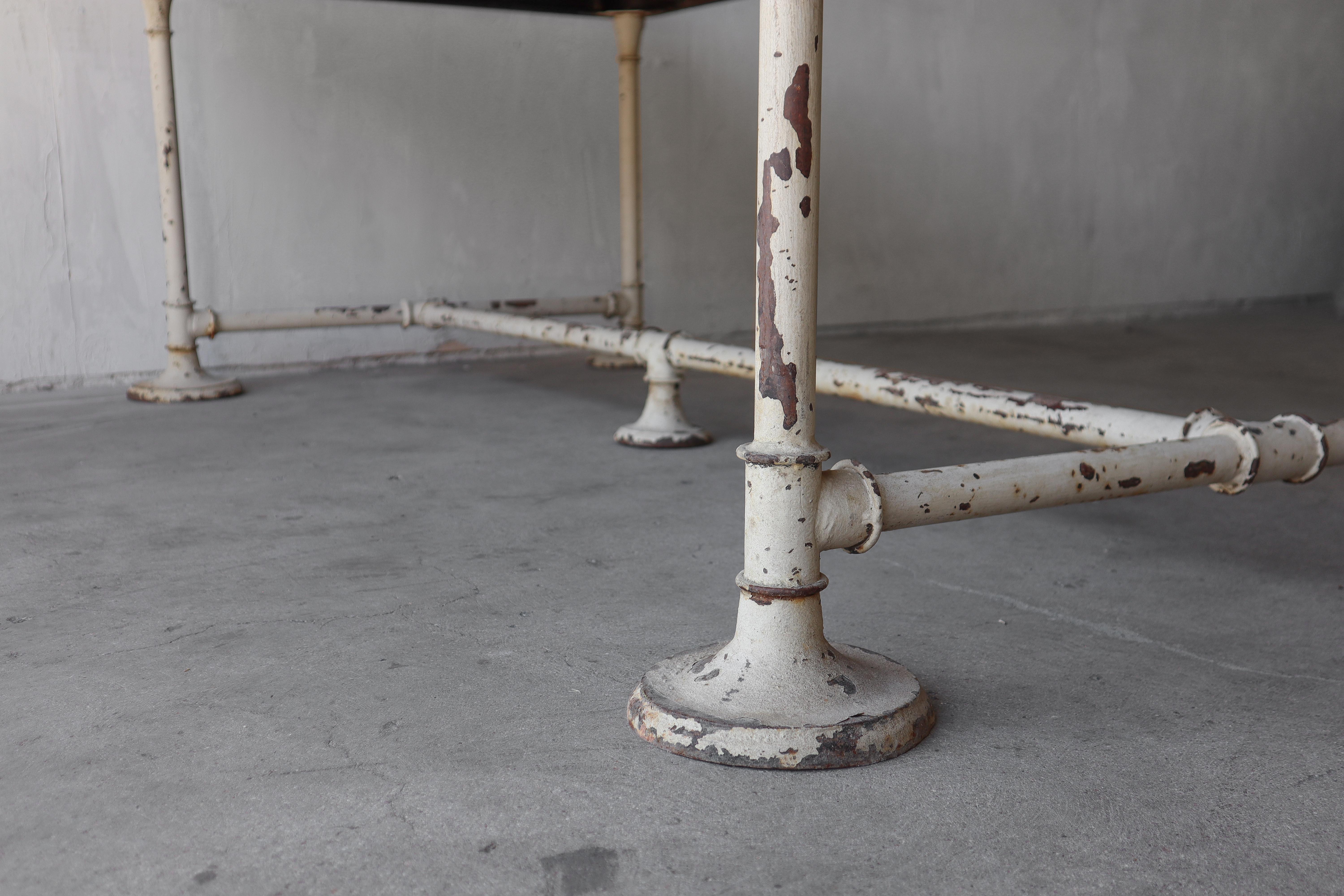 Antique French Industrial Work Table Dining Table Desk 9