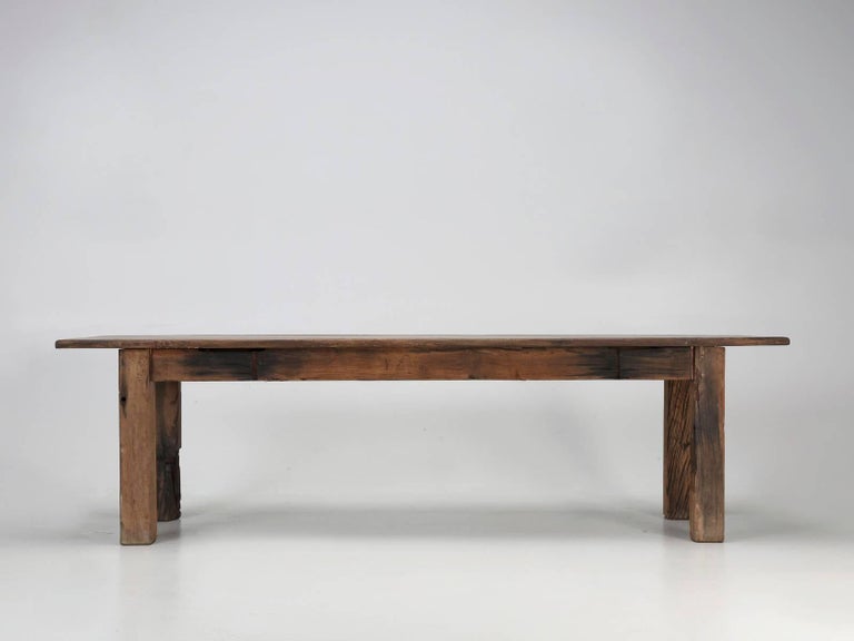 Antique French Industrial Work Table Or Rustic Farm Dining Table