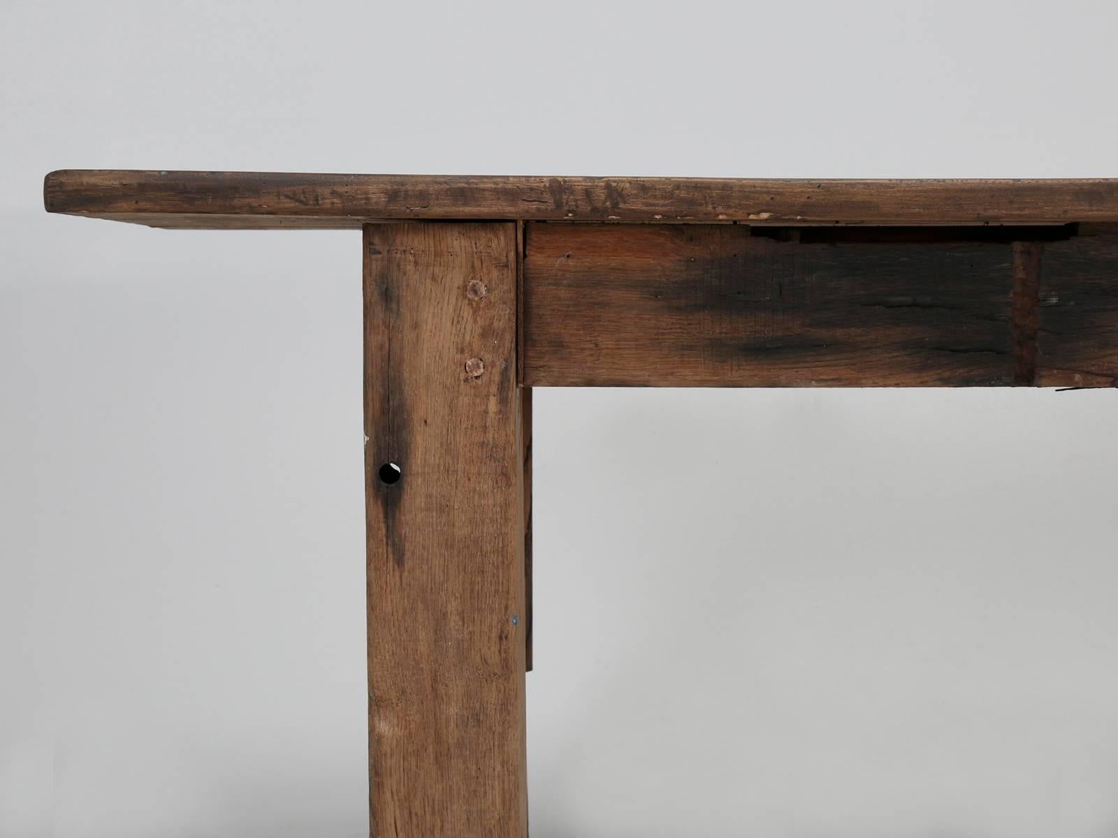 Antique French Industrial Work Table or Rustic Farm Dining Table, circa 1900 1