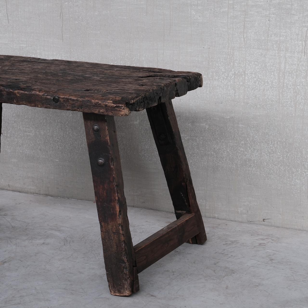 Early 20th Century Antique French Industrial Workbench Table