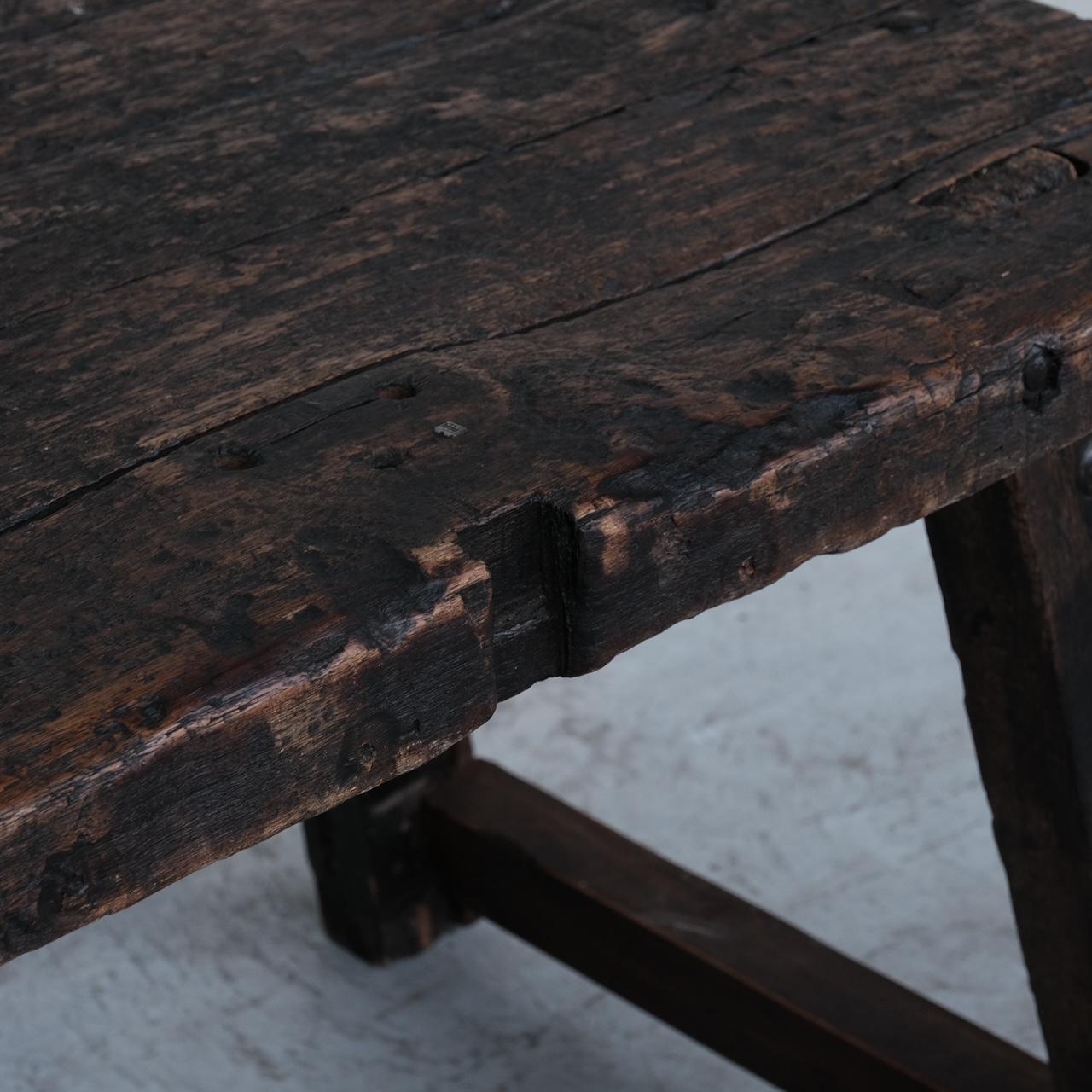 Antique French Industrial Workbench Table 1