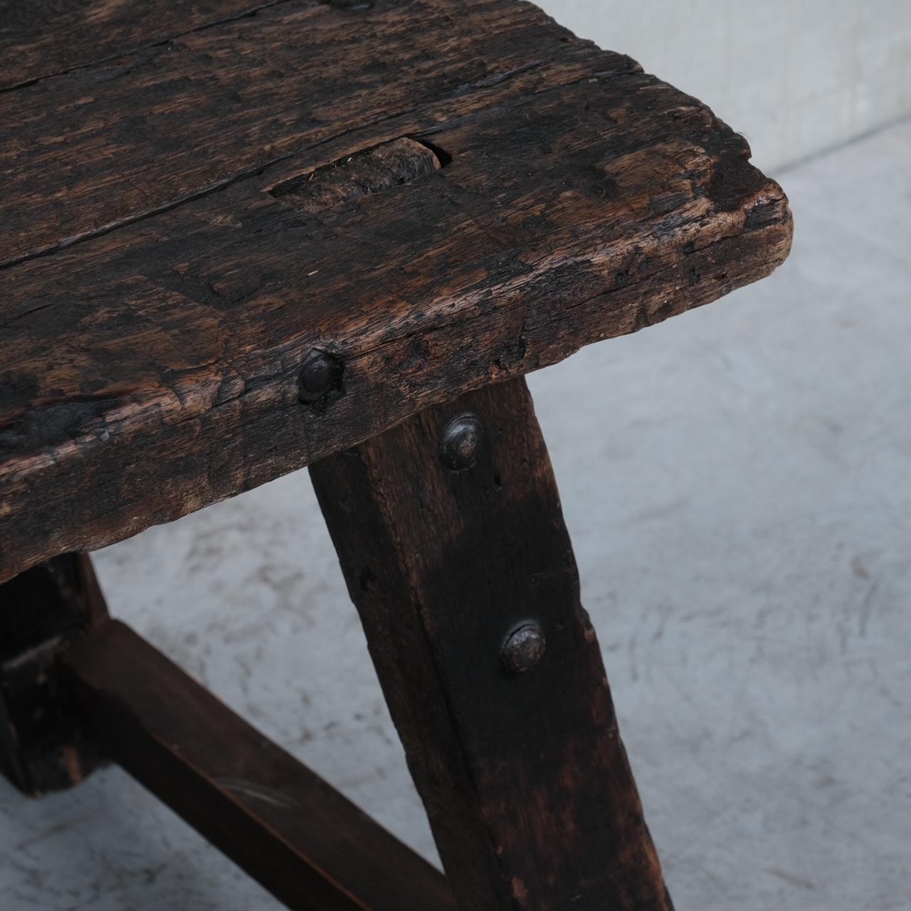 Antique French Industrial Workbench Table 2