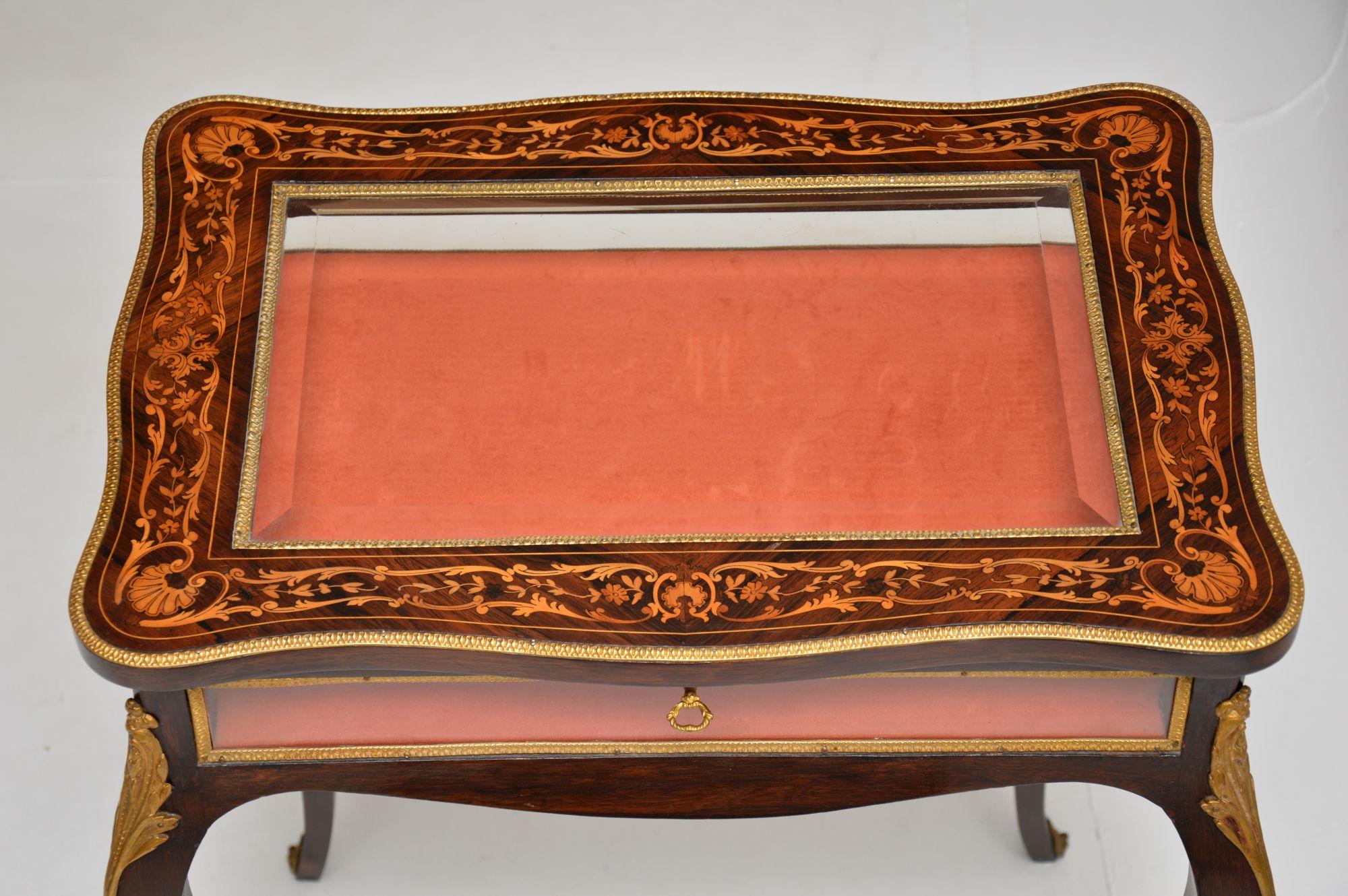 Louis XV Antique French Inlaid Bijouterie Display Table