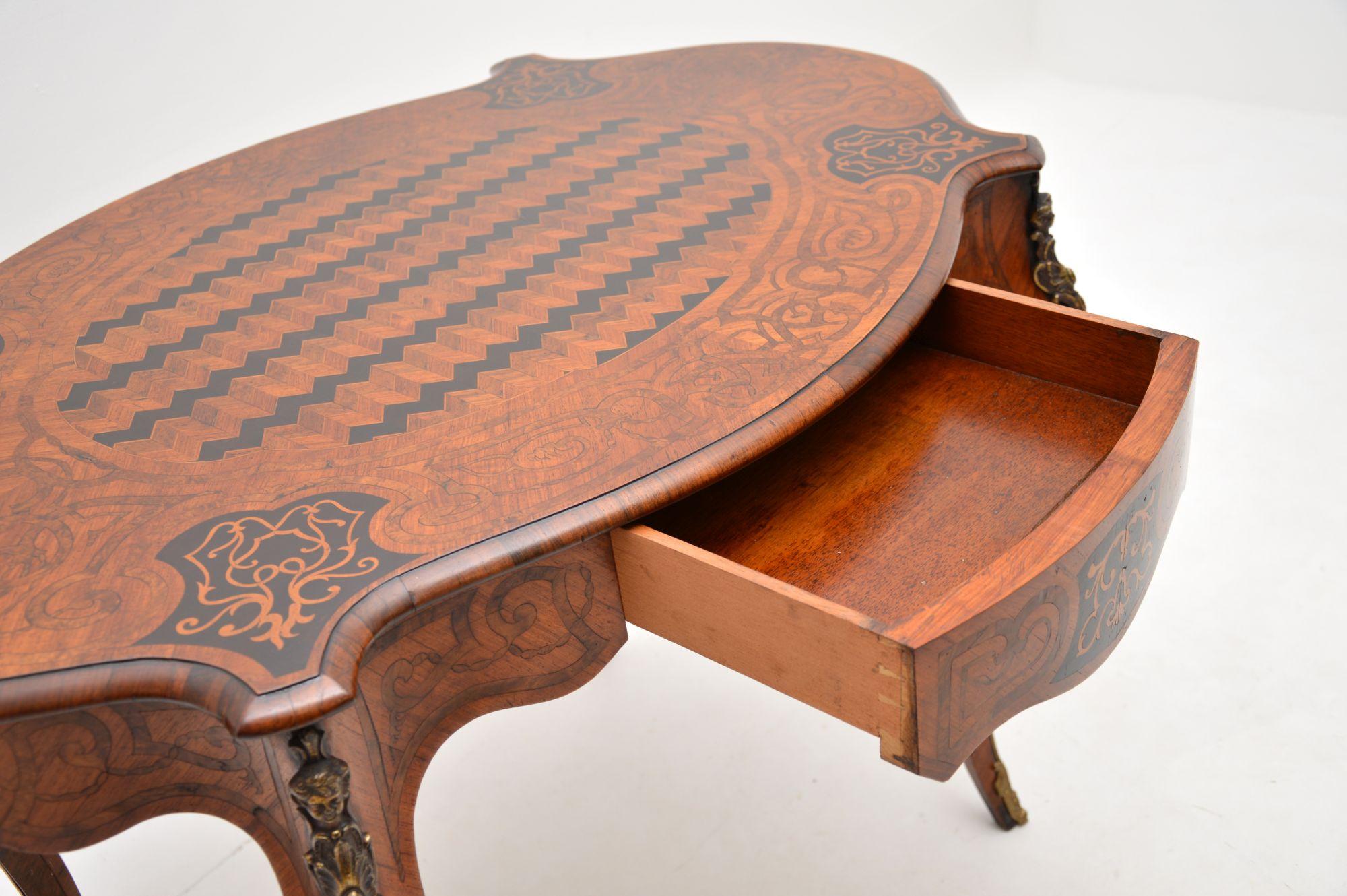 Late 19th Century Antique French Inlaid Bureau Plat Desk For Sale