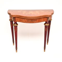 Antique French Inlaid Card / Console Table