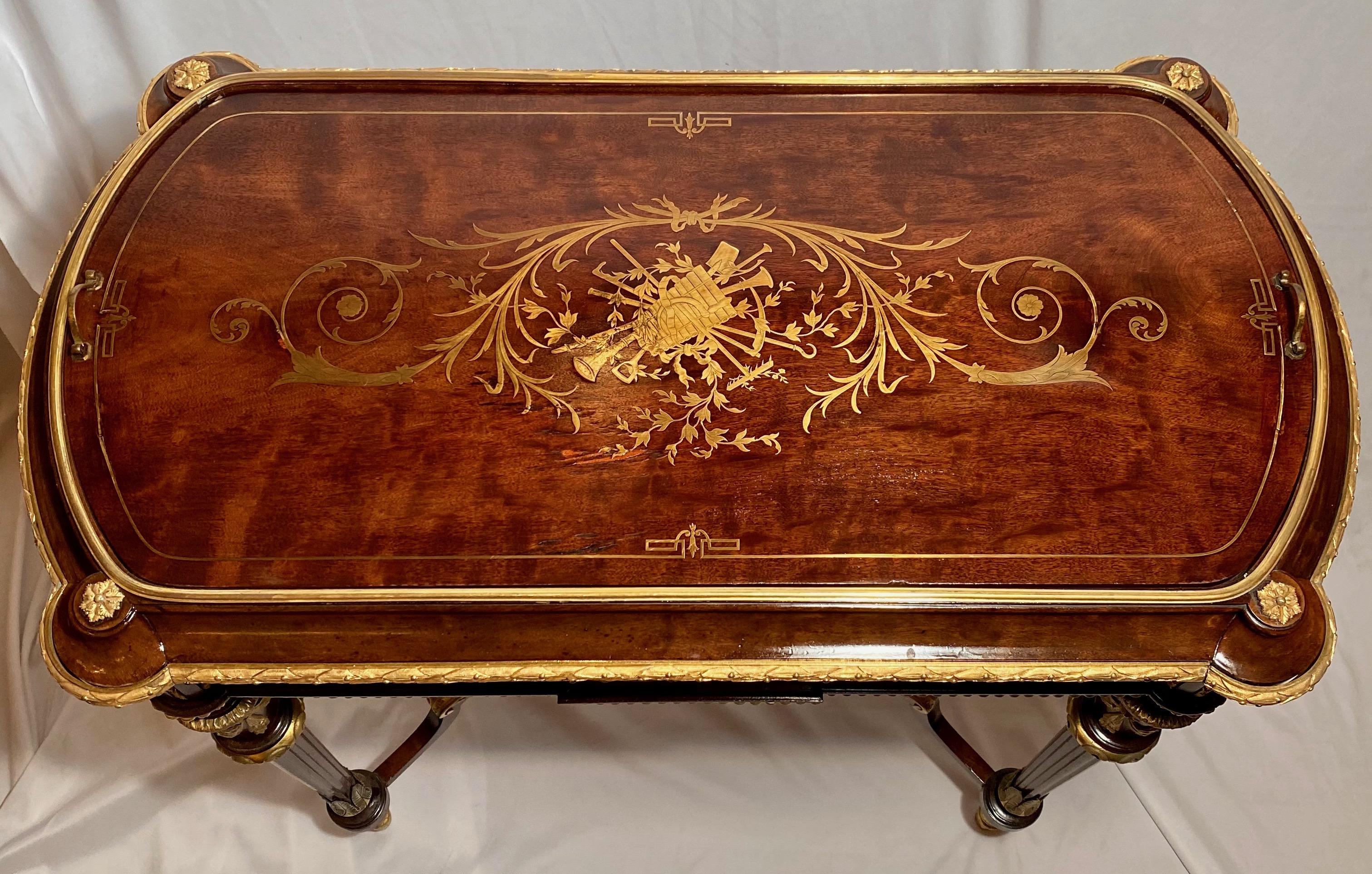 Inlay Antique French Inlaid Jardinière Napoleon III Table, circa 1885