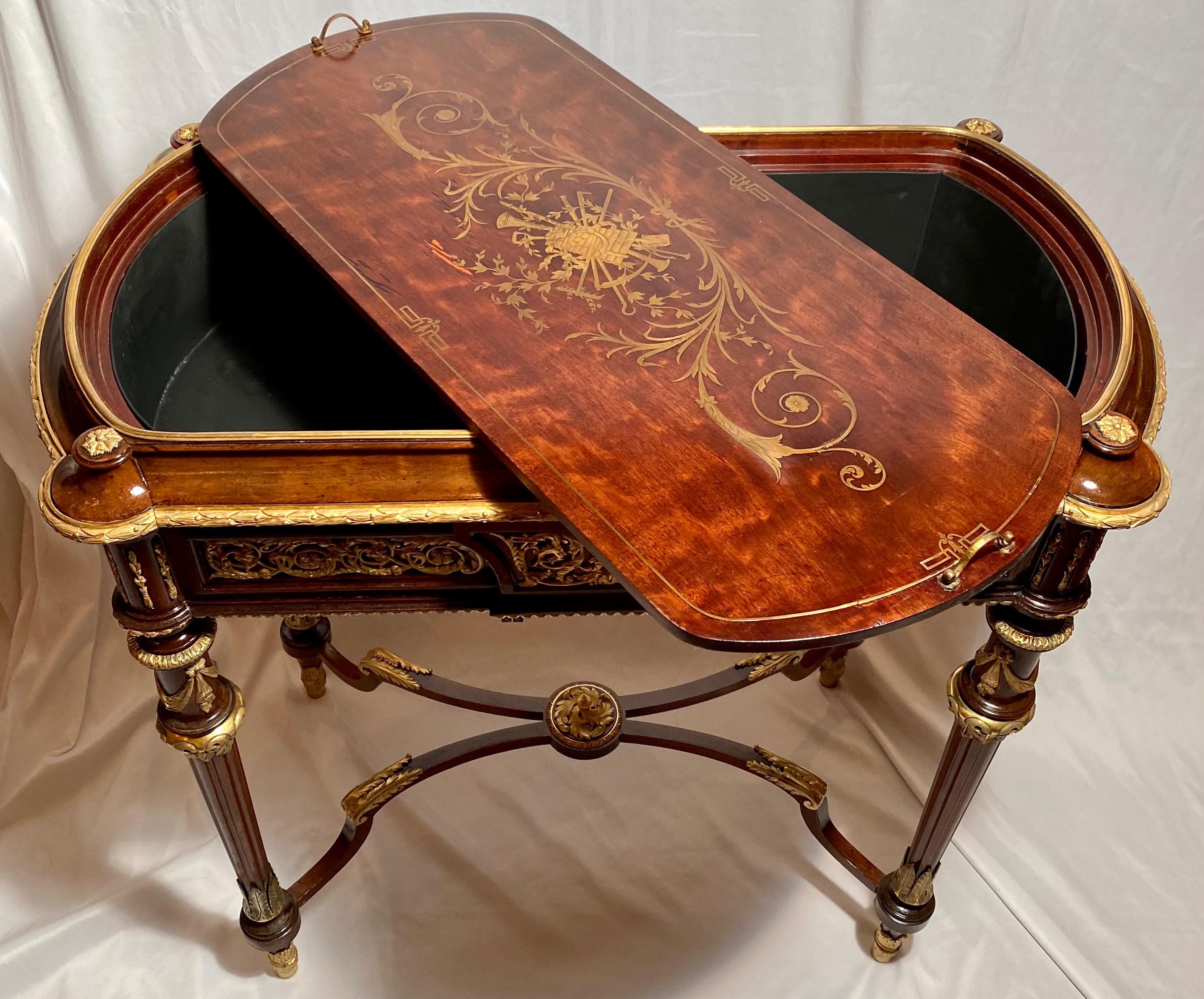 Antique French Inlaid Jardinière Napoleon III Table, circa 1885 In Good Condition In New Orleans, LA