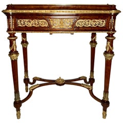 Antique French Inlaid Jardinière Napoleon III Table, circa 1885