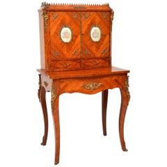 Antique French Inlaid King Wood Bonheur Du Jour