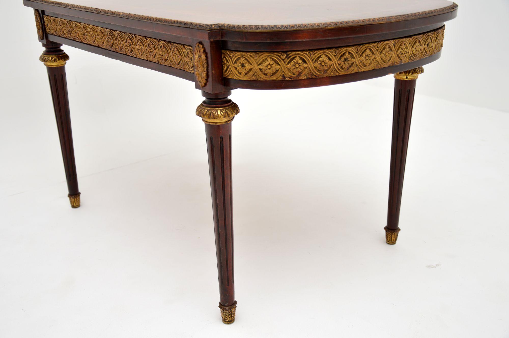 Antique French Inlaid King Wood Coffee Table 4