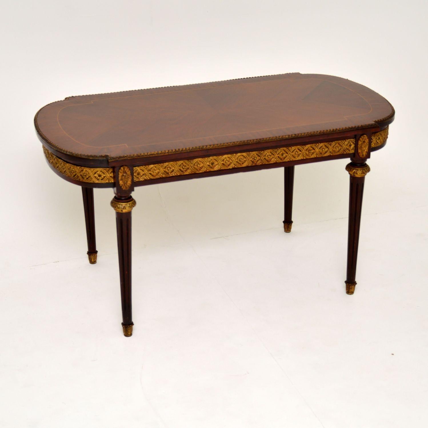 Antique French Inlaid King Wood Coffee Table 5