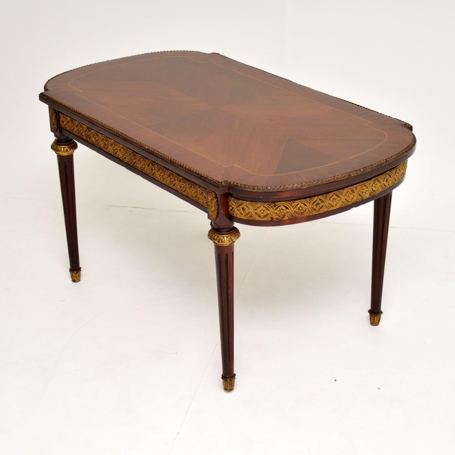 Louis XV Antique French Inlaid King Wood Coffee Table