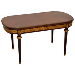 Antique French Inlaid King Wood Coffee Table