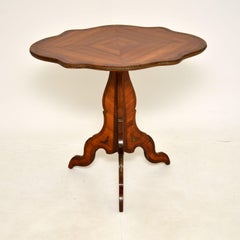 Antique French Inlaid King Wood Side Table