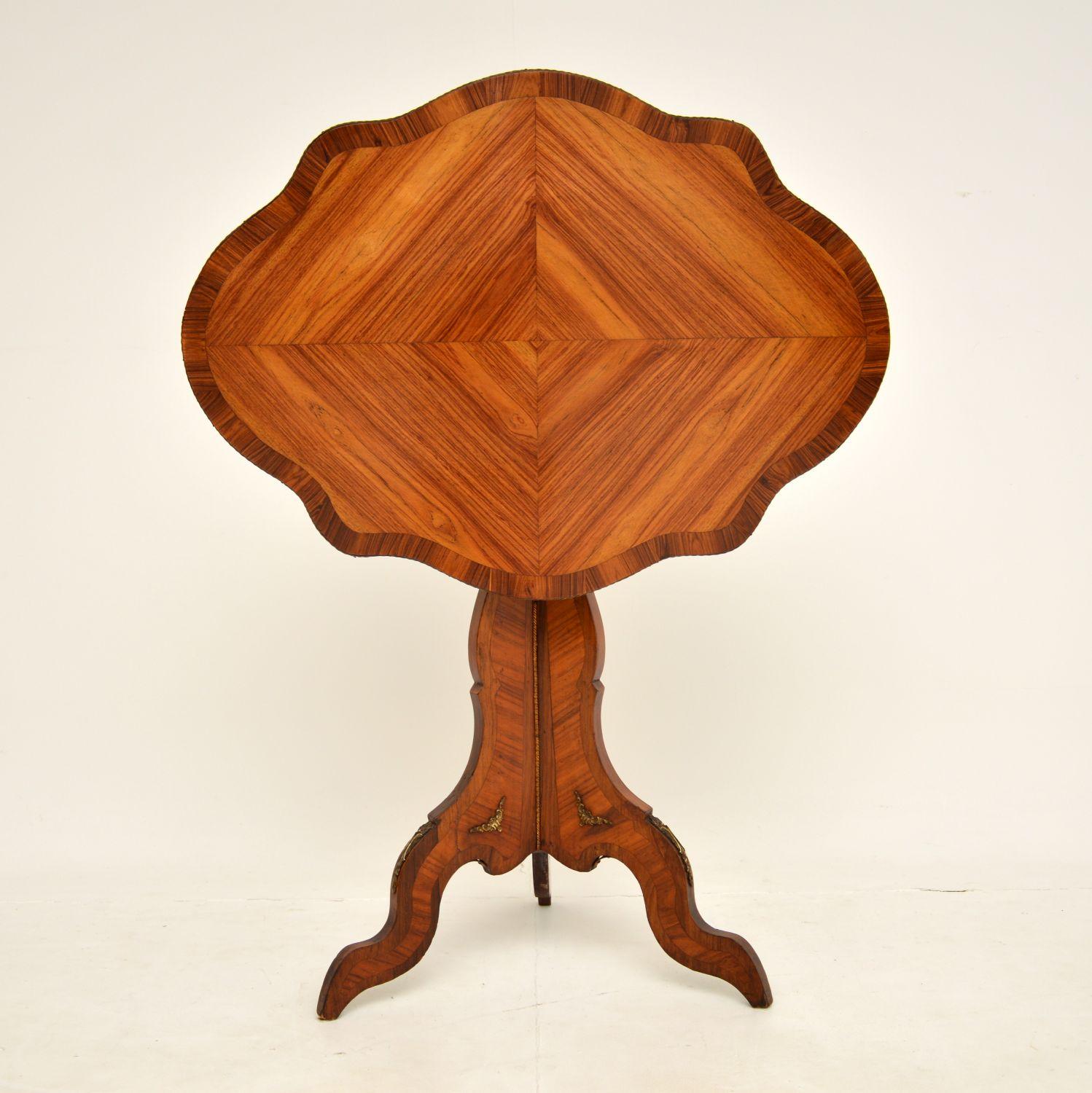 Antique French Inlaid King Wood Side Table In Good Condition In London, GB