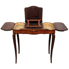Antique French Inlaid Ladies Vanity Wrtining Table Desk
