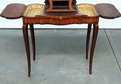 Antique French Inlaid Ladies Vanity Wrtining Table Desk