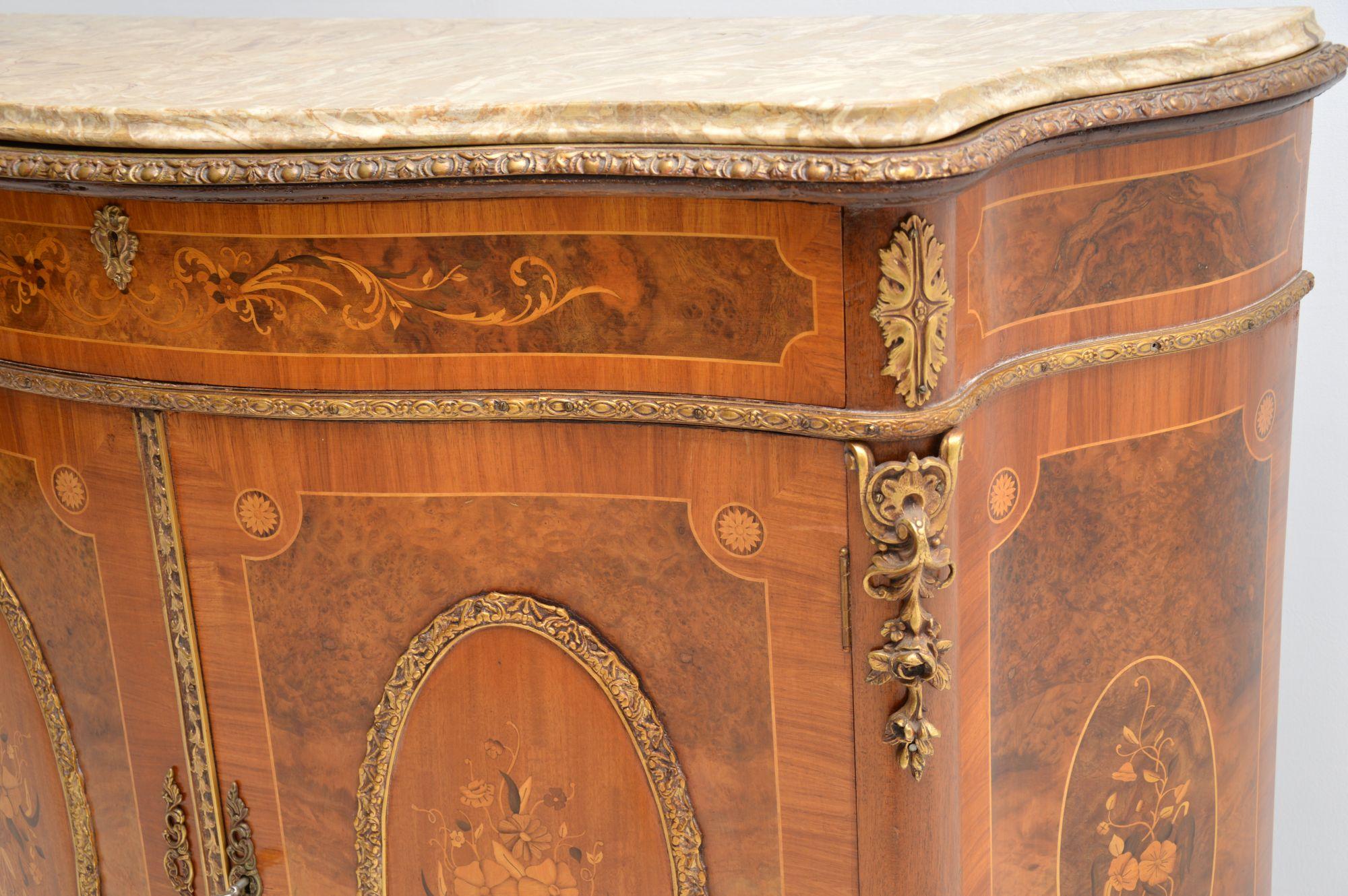 Antique French Inlaid Marble-Top Cabinet 6