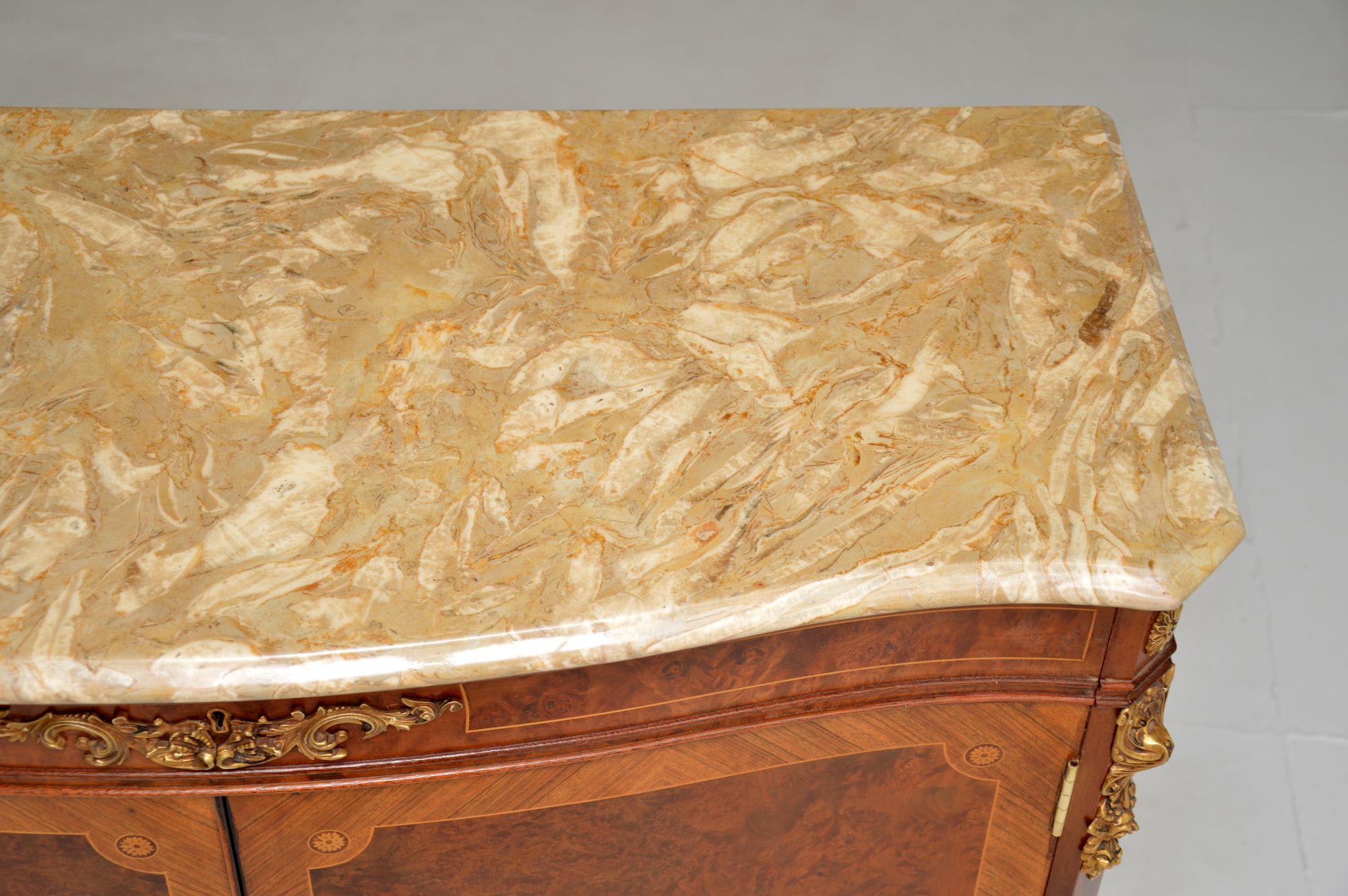 Antique French Inlaid Marble Top Cabinet 5