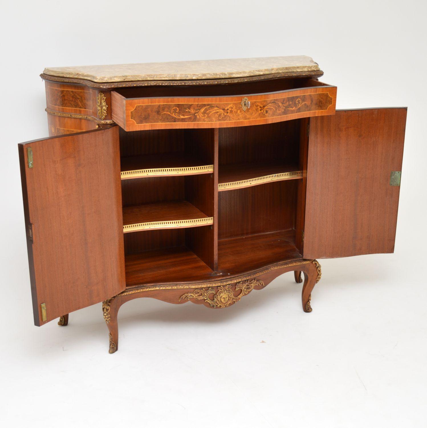 Antique French Inlaid Marble-Top Cabinet In Good Condition In London, GB