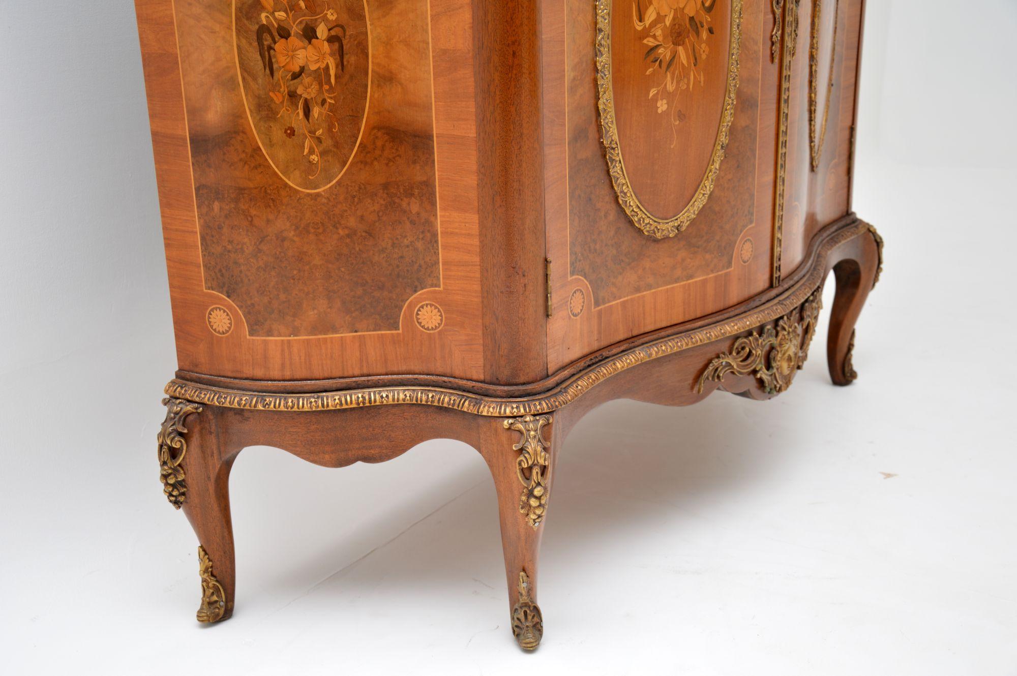 20th Century Antique French Inlaid Marble-Top Cabinet