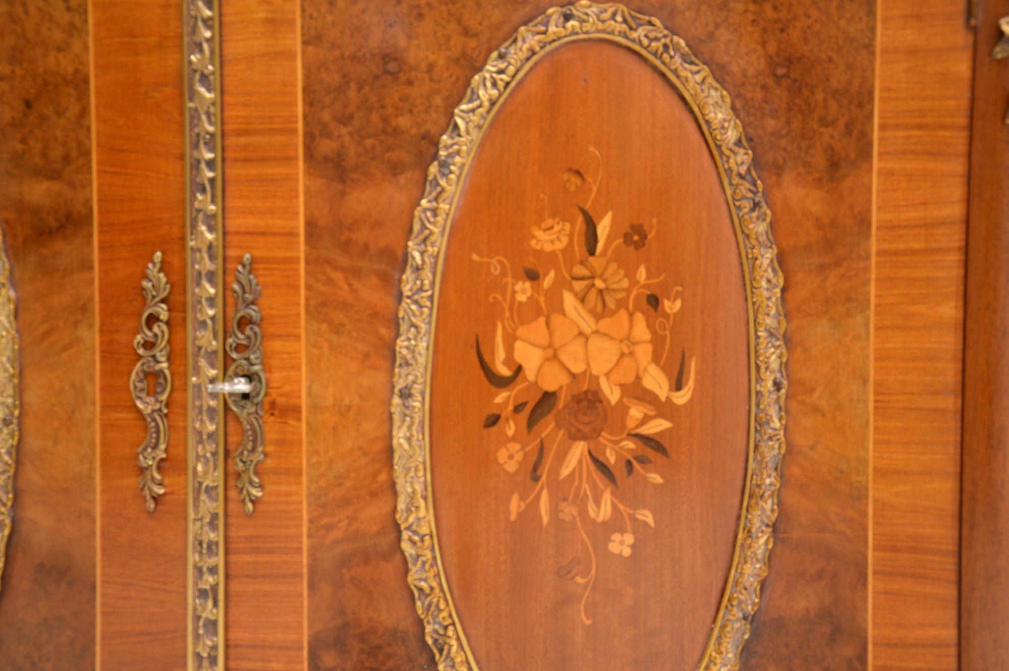 Antique French Inlaid Marble-Top Cabinet 2