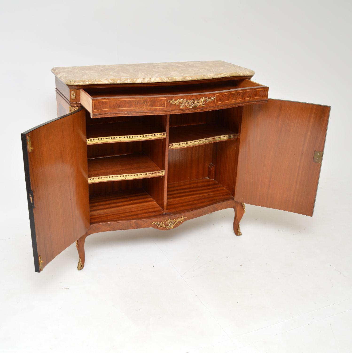Antique French Inlaid Marble Top Cabinet 2
