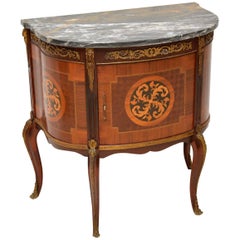 Used French Inlaid Marble Top Cabinet