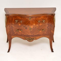 Antique French Inlaid Marquetry Bombe Chest