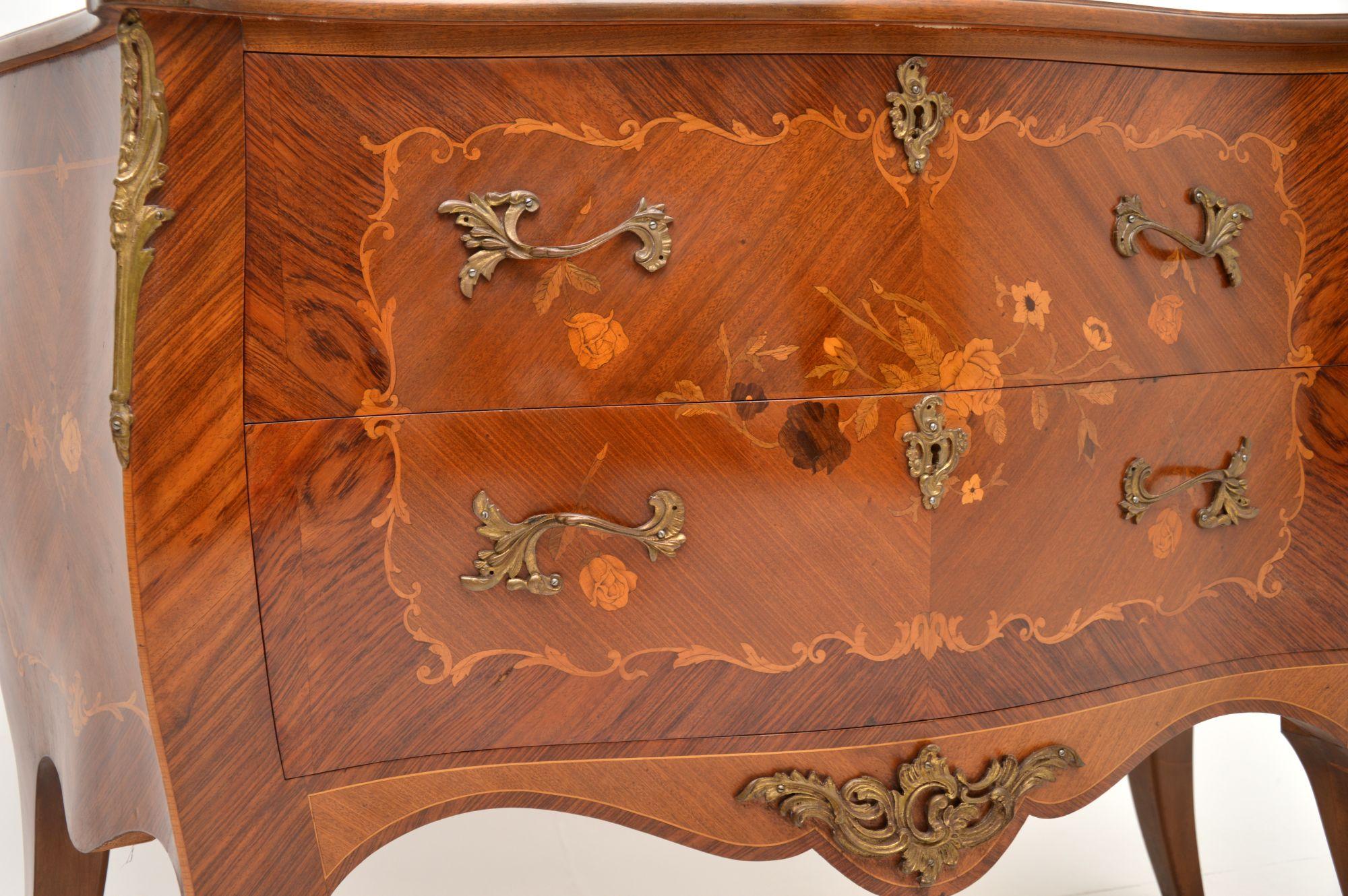 Antique French Inlaid Marquetry Bombe Chest In Good Condition In London, GB