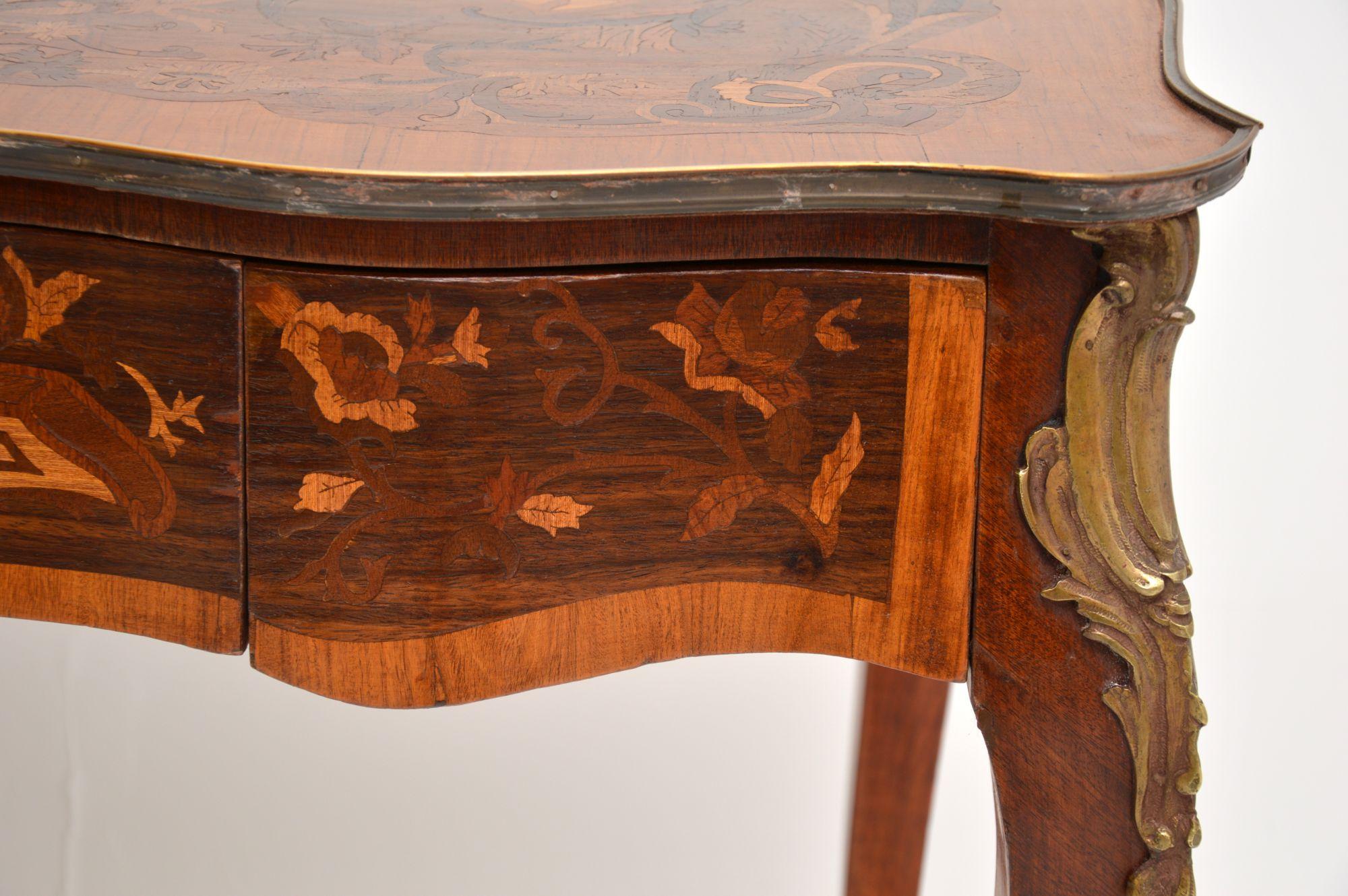 Antique French Inlaid Marquetry Bureau Plat Desk 1