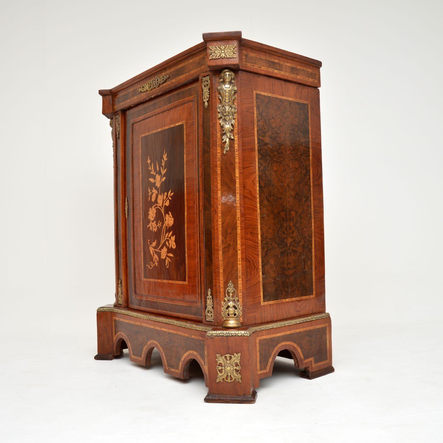 Inlay Antique French Inlaid Marquetry Cabinet For Sale