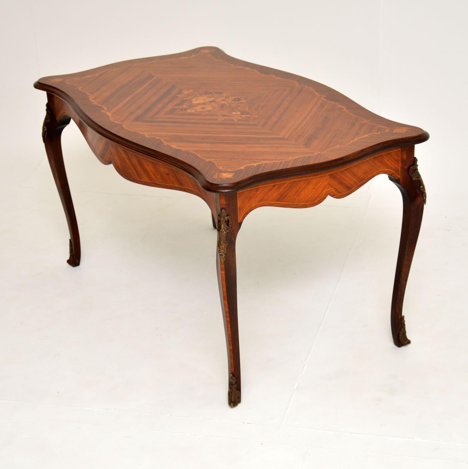 antique inlaid wood coffee table