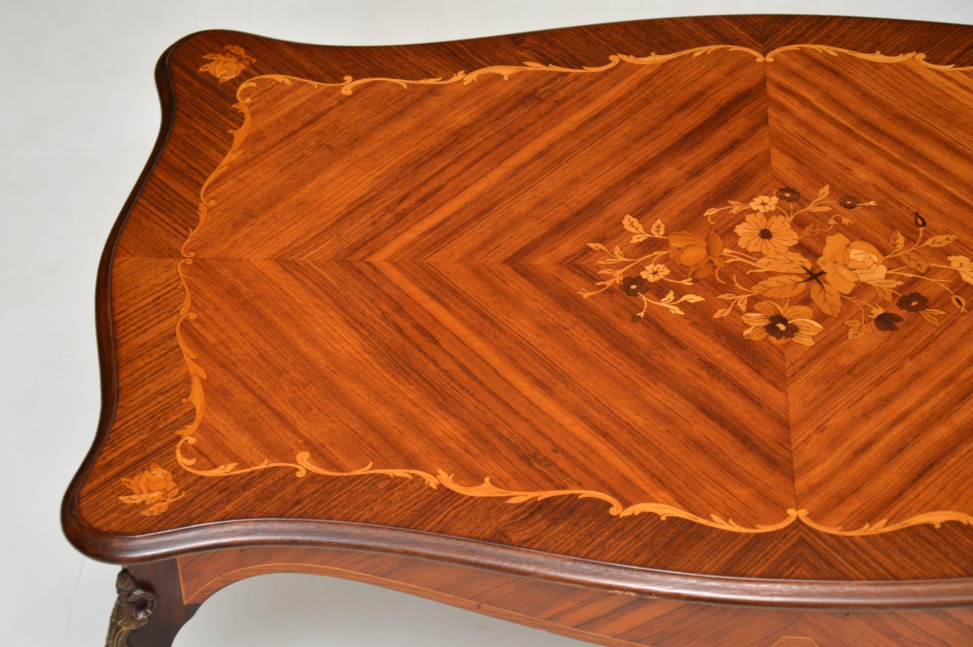 Louis XV Antique French Inlaid Marquetry Coffee Table