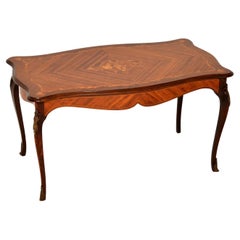Antique French Inlaid Marquetry Coffee Table