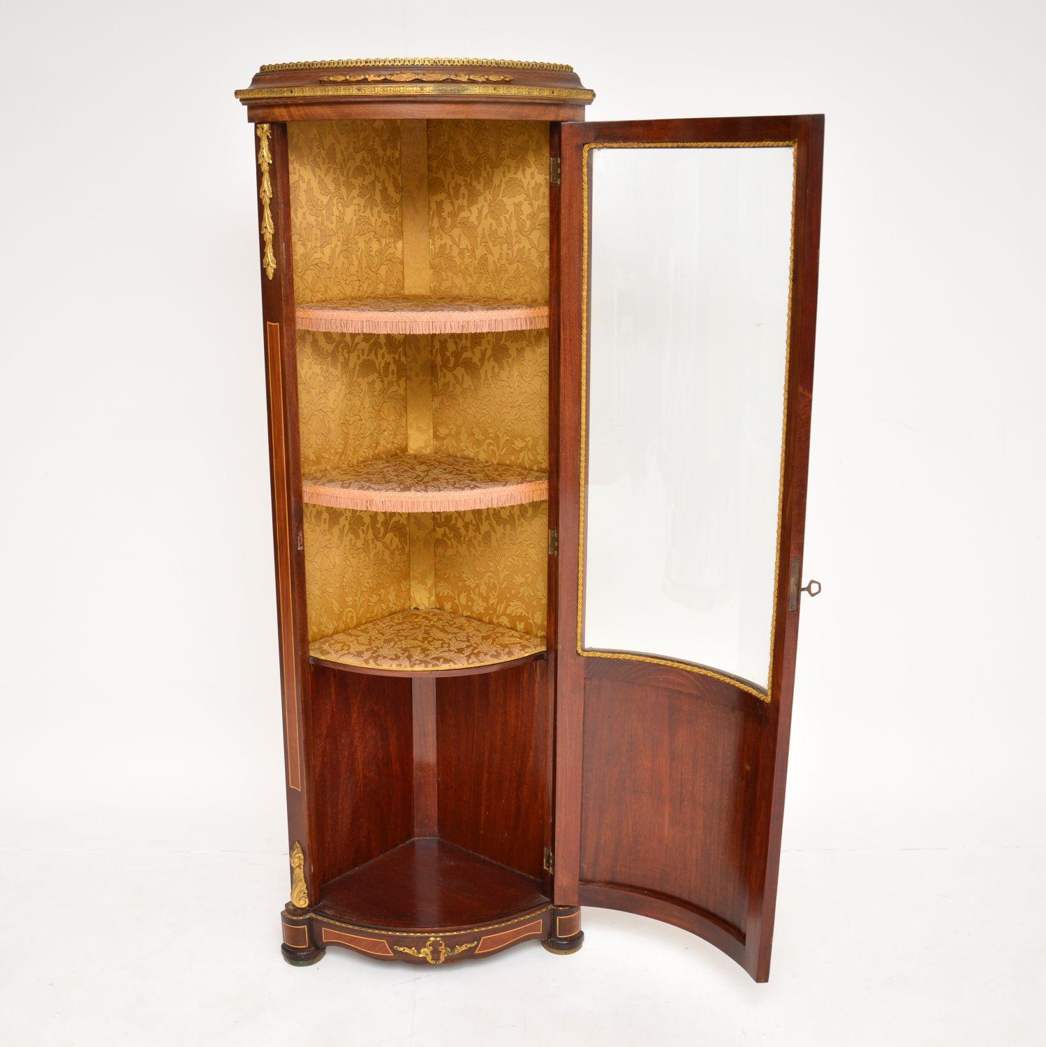 Antique French Inlaid Marquetry Corner Cabinet In Good Condition In London, GB