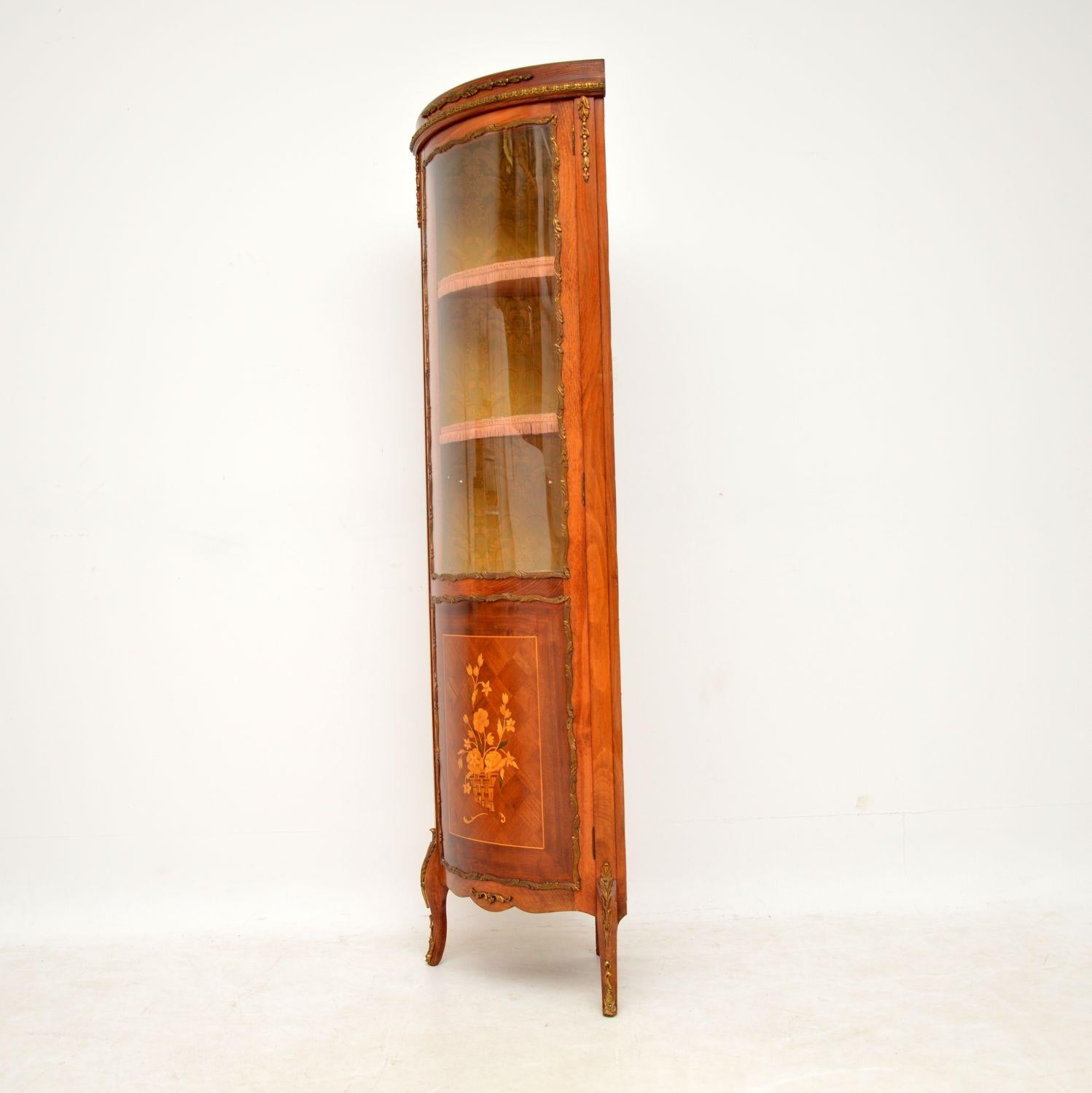 Antique French Inlaid Marquetry Corner Cabinet In Good Condition In London, GB