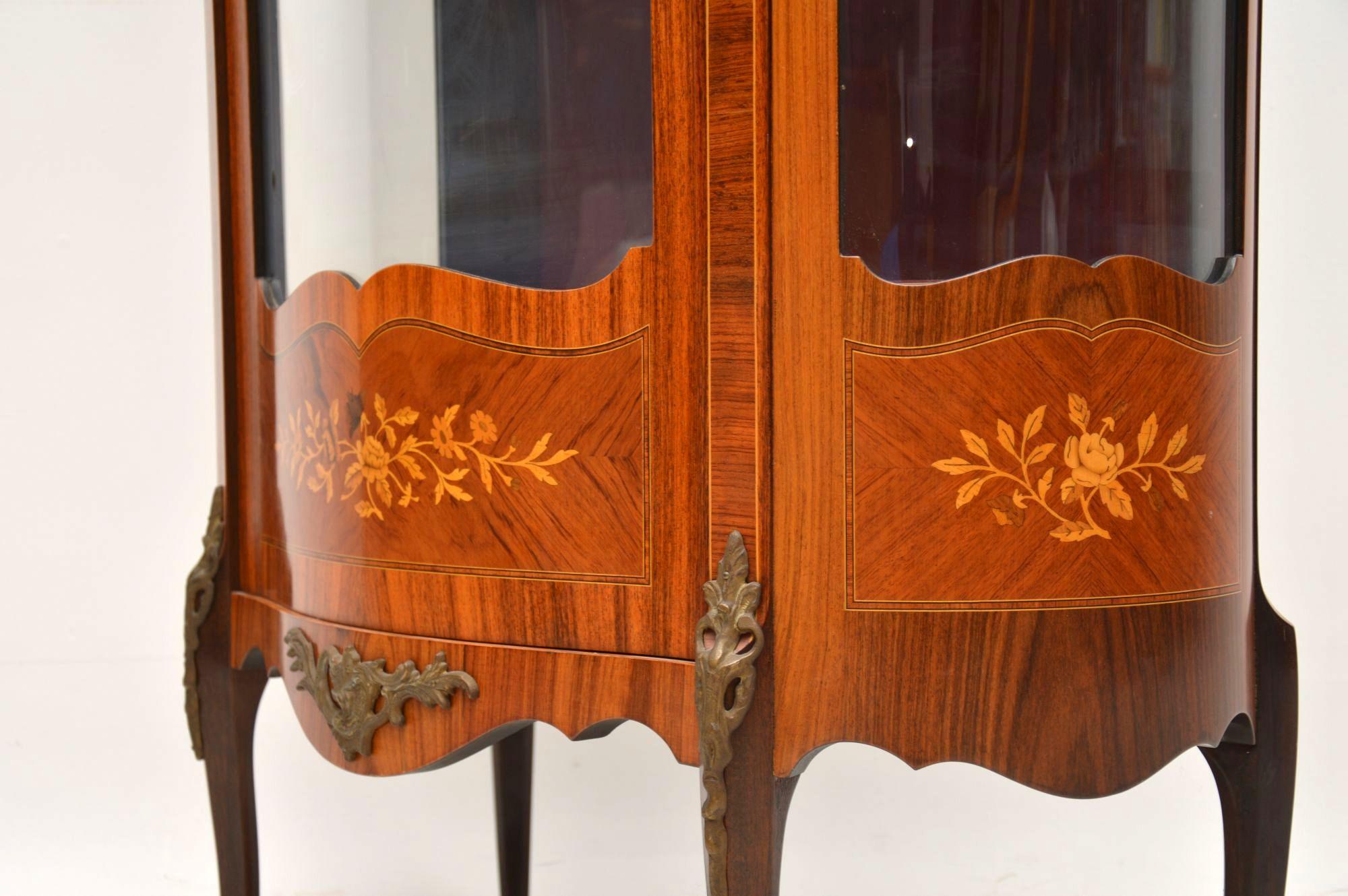 Antique French Inlaid Marquetry Display Cabinet 5