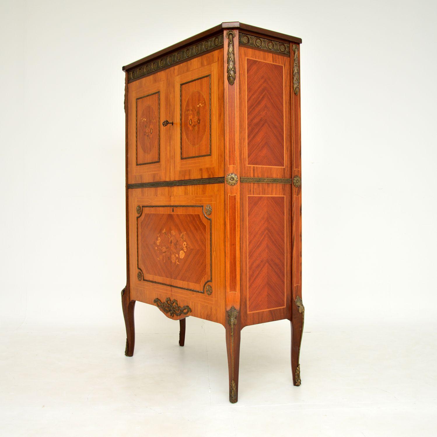 Neoclassical Antique French Inlaid Drinks Cabinet For Sale