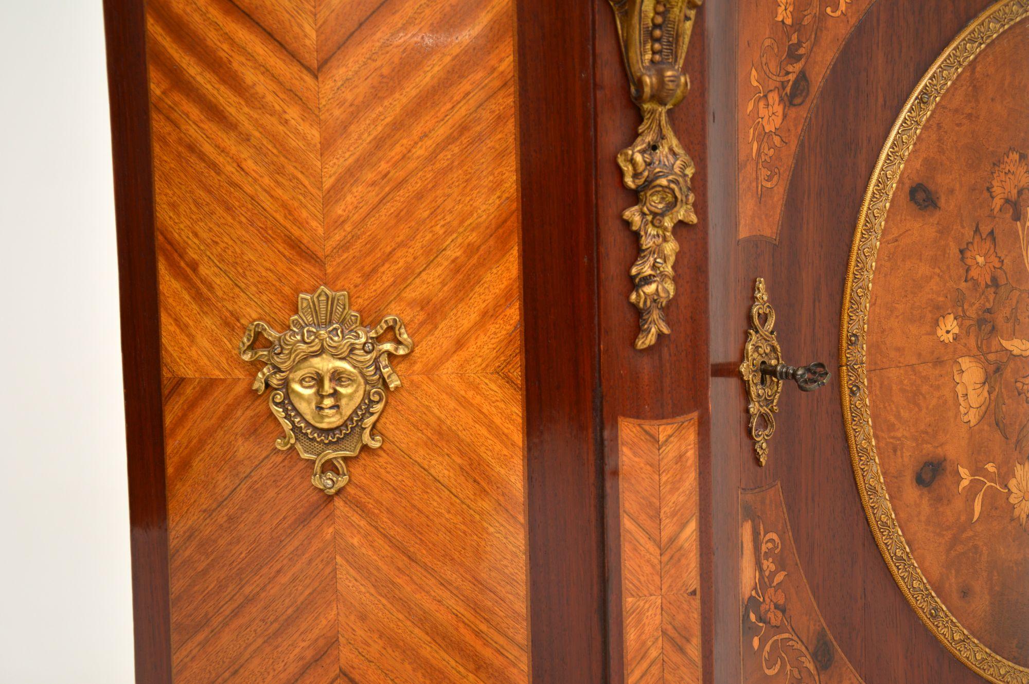 Antique French Inlaid Marquetry Marble-Top Cabinet 5