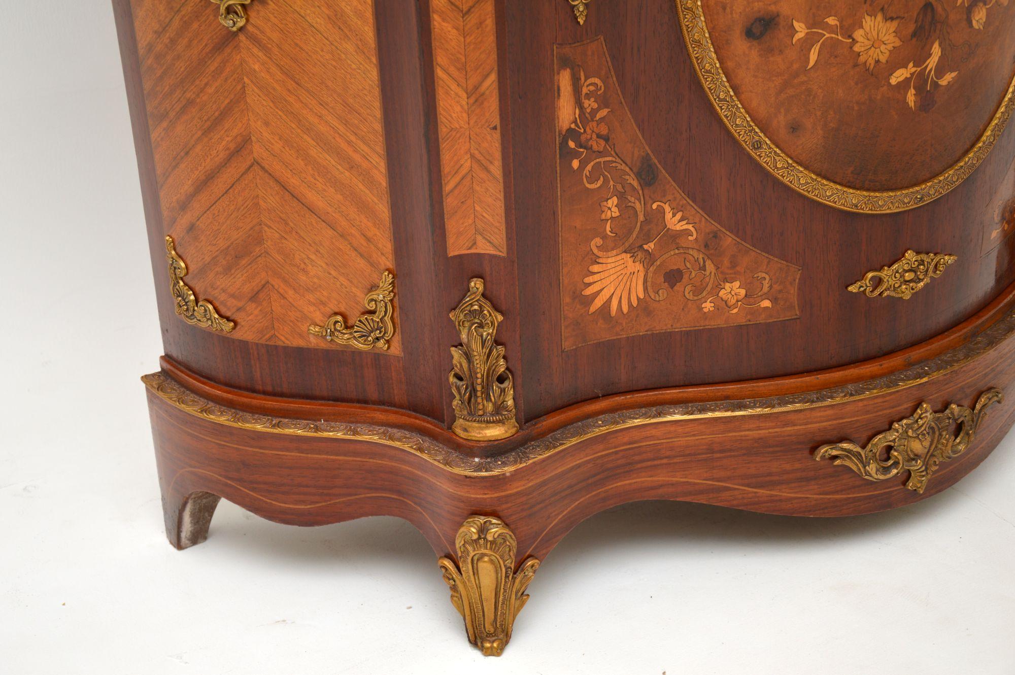 Antique French Inlaid Marquetry Marble-Top Cabinet 7
