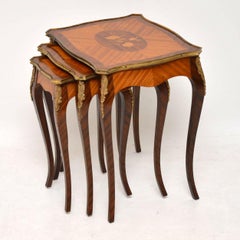 Antique French Inlaid Marquetry Nest of Tables