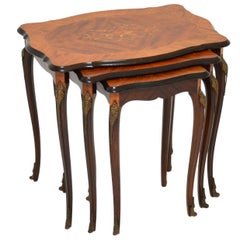 Antique French Inlaid Marquetry Nest of Tables