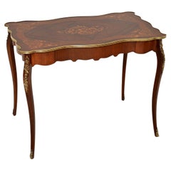 Antique French Inlaid Marquetry Writing Table / Desk