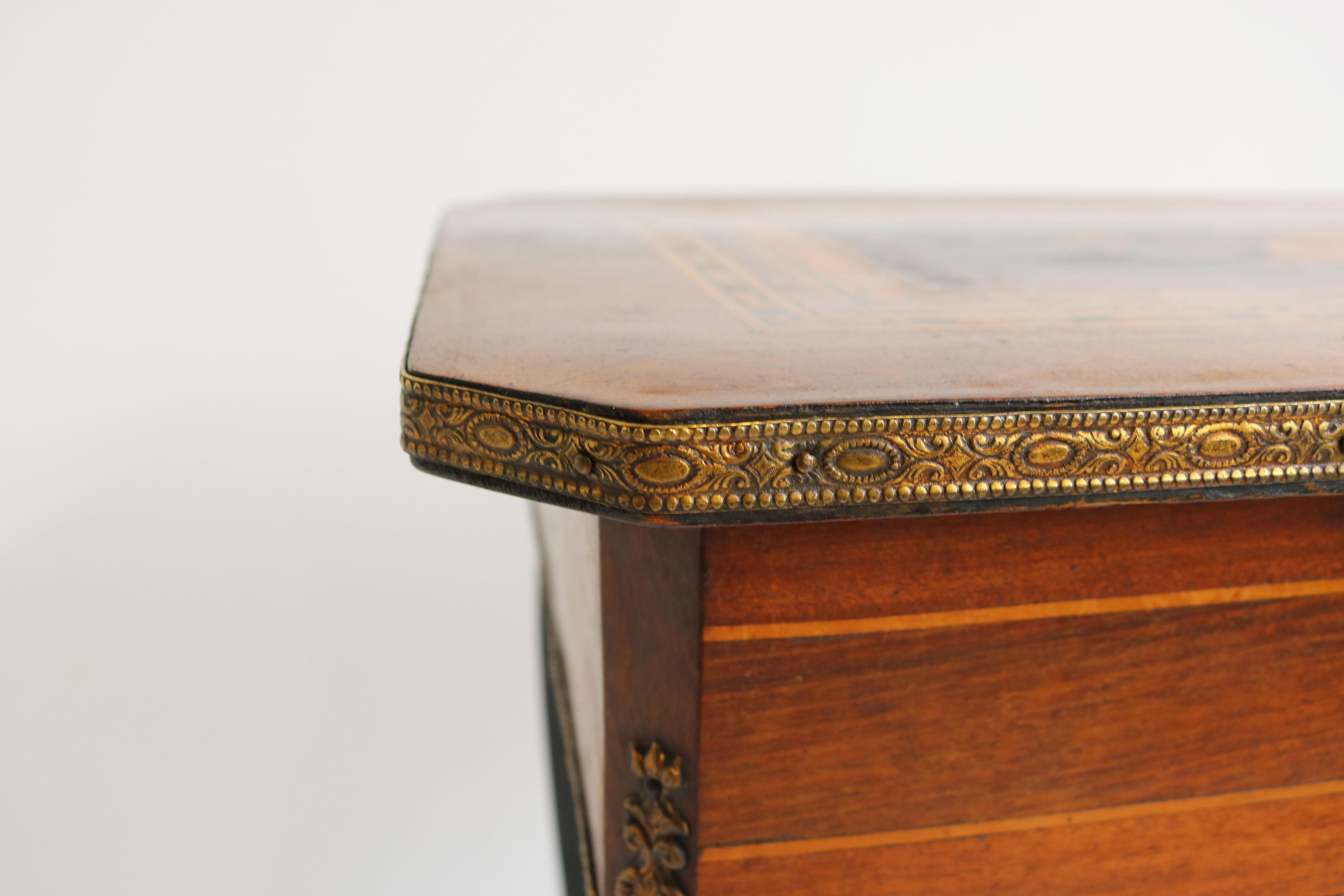 Mid-19th Century Antique French Inlaid Napoleon III Side Table / Vanity 19th Century Marquetry For Sale